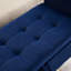 Banc de bout en velours bleu marine avec rangement - 51,5 po de longueur, canapé de salon de style moderne