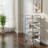 Kitchen Storage Cart with 4 Removable Baskets – Grey Frame & Beech Top, Utility Trolley on Wheels, Aadhav