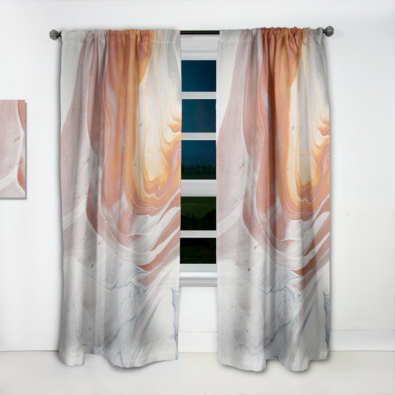 Panneau de rideau simple semi-diaphane avec passe-tringle Linen, L 52 po x L 108 po