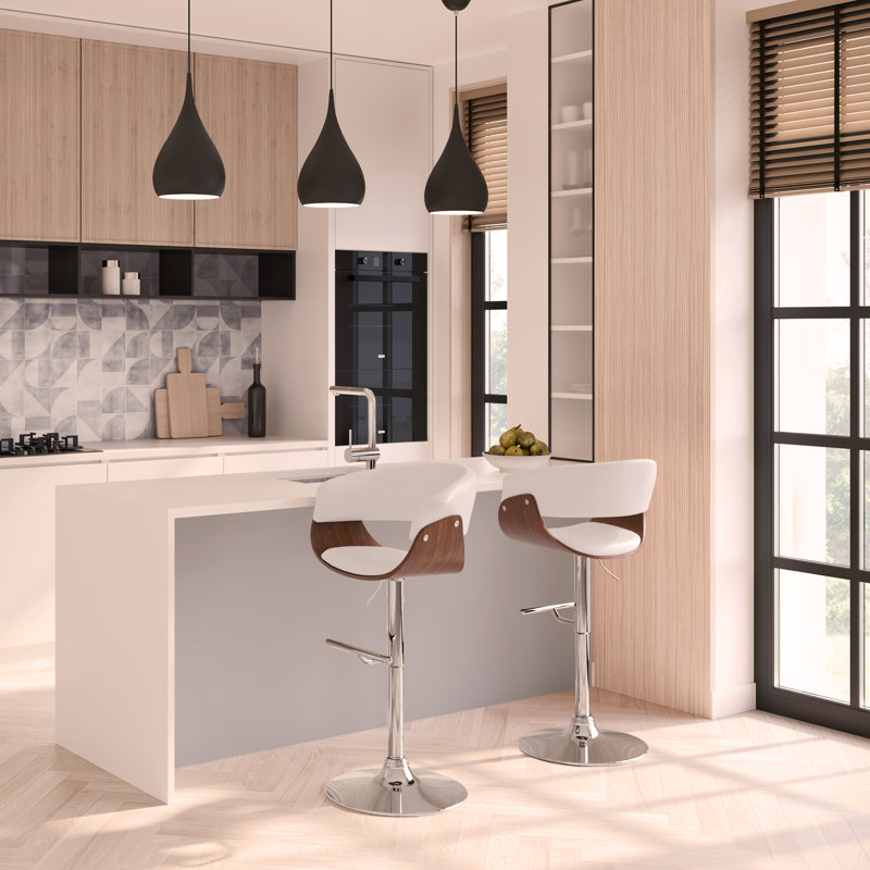 Sheldon - Adjustable Swivel Bar Stool - White