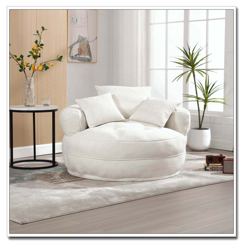 Fauteuil Boucle rembourré, sans assemblage, Beige