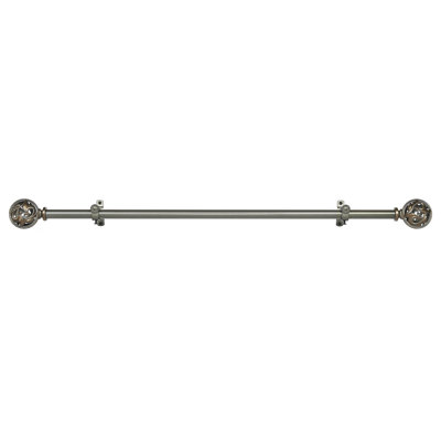 Tringle à rideaux simple réglable en nickel satiné Solomon