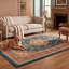 Tapis Marble2 traditionnel de style persan audacieux, bleu sarcelle, or et crème, lavable en machine, antidérapant, à poils courts, pour l'intérieur et l'extérieur, adapté aux animaux domestiques, idéal pour le salon, la chambre, la salle à manger, l'entrée, le couloir ou le bureau.-595359301