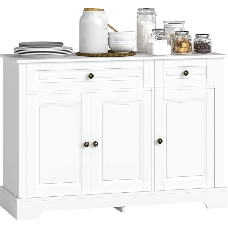 Buffet avec tiroirs et tablettes, blanc
