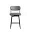 Ensemble de chaises de bar rotatives à 360 ° de 2 pièces avec coussins en cuir et supports en fer, convenant aux cuisines, aux restaurants et aux bureaux
