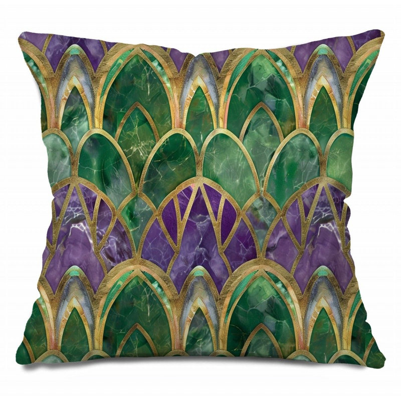 Coussin décoratif réversible en mélange de coton, H 16 po x l 16 po