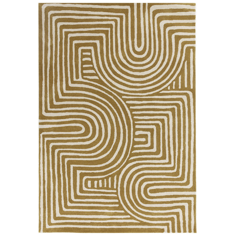 Gina Geometric Wool Hand Tufted Area Rug