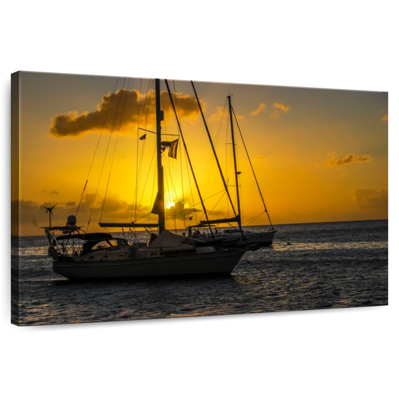 Mehar Sailboat At Dusk, 30" H x 45" W