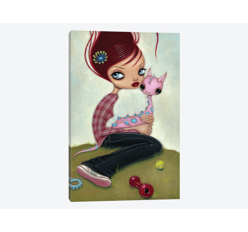 « new pet », impression sur toile, H 12 po x l 8 po x P 0,75 po, Pas de tapis, Toile tendue