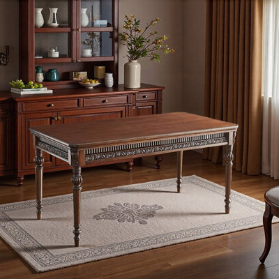 American-style Carved Hard Maple Dining Table