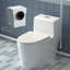 Contemporary One-Piece Macerating Toilet with Concealed 600W Pump for Basement, Space-Saving Upflush Toilet