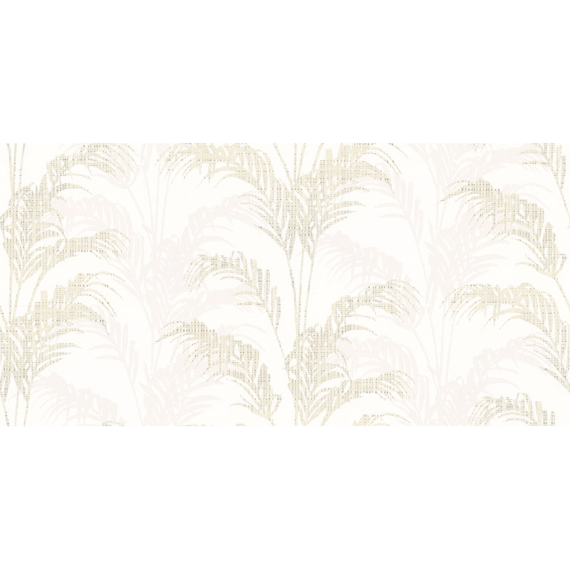 Papier peint palmier bleu sarcelle Rattan, Blanc