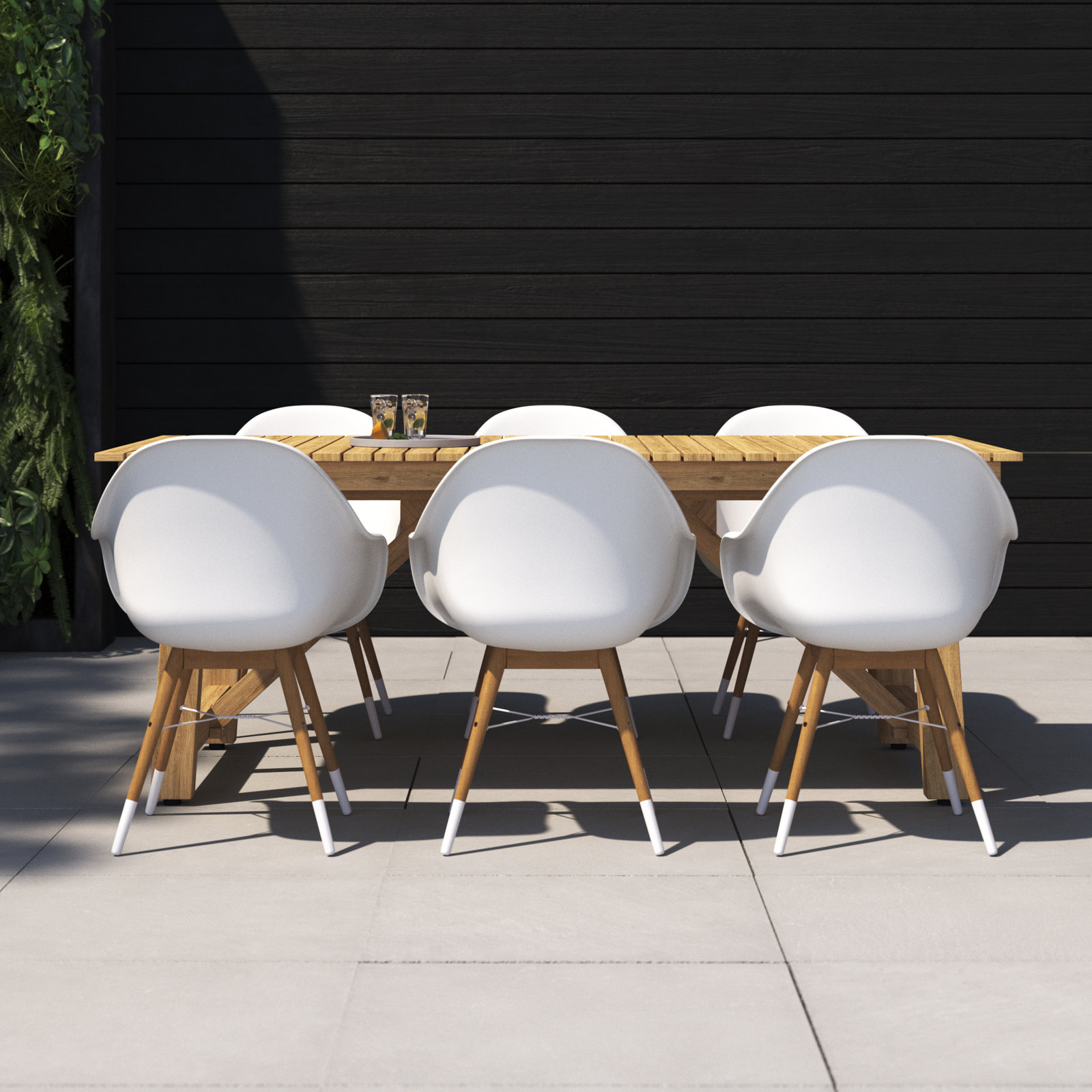 Anautica 79" Teak Patio Dining Set