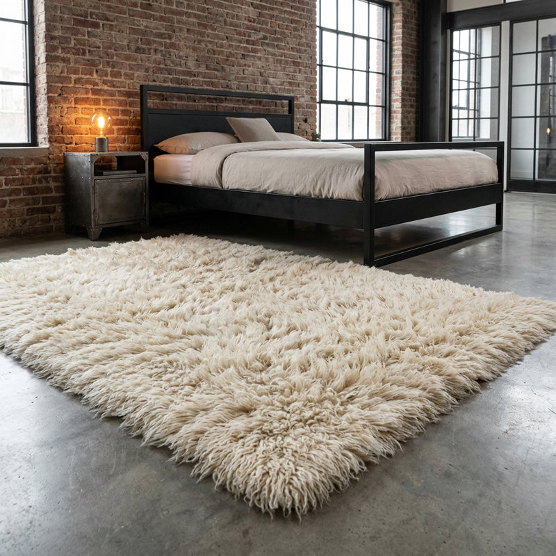 Stylish Greek Flokati Rug. wool pile. Natural wool area rug., Rectangle 6' x 9'