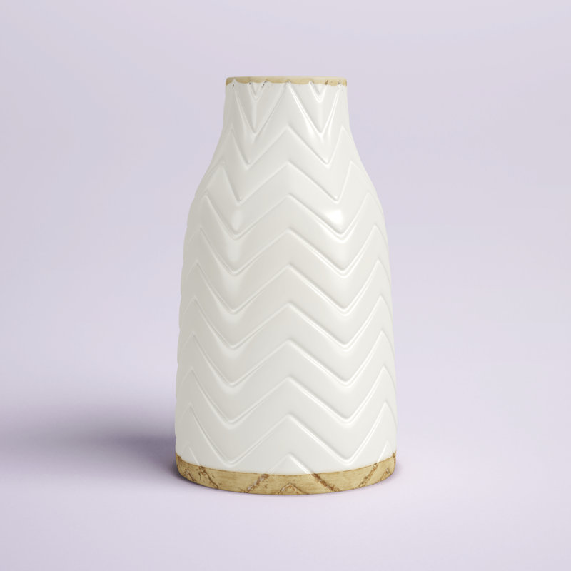 Lamons Hand-Painted Chevron Porcelain Table Vase