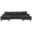 Canapé modulaire en U en chenille de 103,5 po avec deux chaises longues, poches de rangement et coussins d'accoudoirs pour le salon-60937498