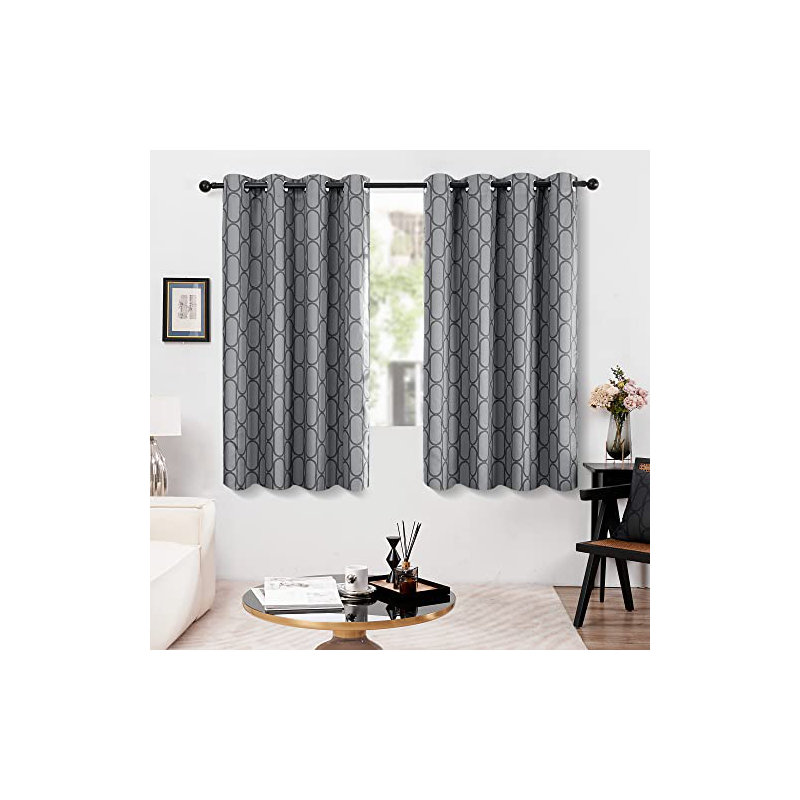 Paire de rideaux occultant Delaiah, L 52 po x L 63 po, Gris