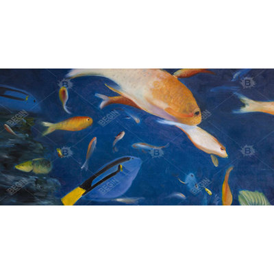 Colorful fish under the sea - 15.75"x31.50" Desk mat