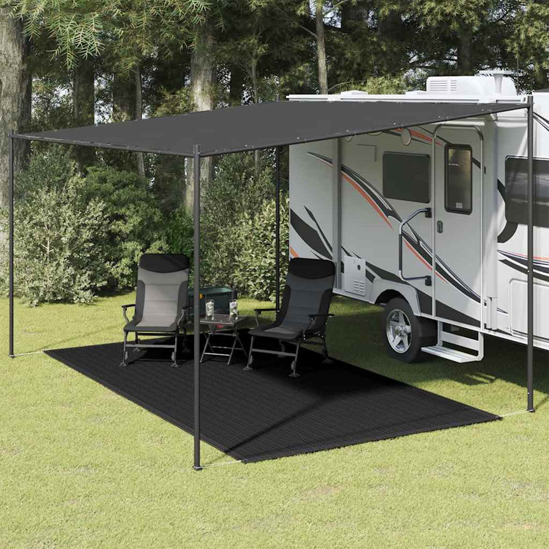 vidaXL Tent Carpet 98.4x157.5" Black, 157.5" W x 98.4" D, Black