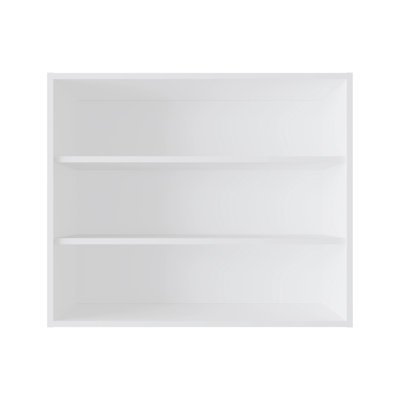 Armoire de cuisine blanche avec tablettes ouvertes - 30 po x 36 po x 12 po, panneau de particules, revêtement anti-égratignures, design moderne, rangement pour épices, bols, pots de cuisine, revêtement résistant aux égratignures, efficacement