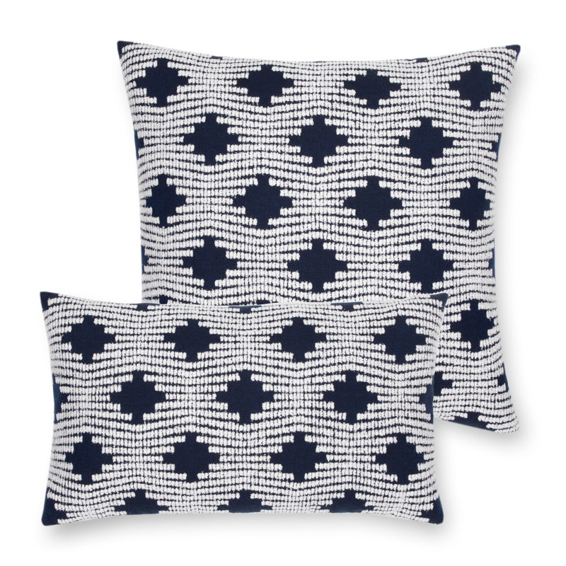 Pizzazz Indoor/Outdoor Square Performance Pillow Cover & Insert, 20"H x 20"W, Indigo
