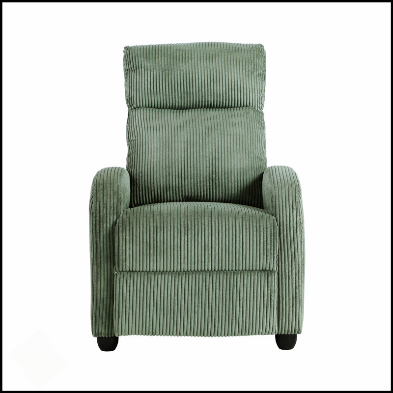 Fauteuil inclinable moderne avec dossier en velours côtelé, meubles de salon confortables et durables, Vert