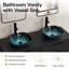 Ensemble de meuble-lavabo double mural 48 po avec vasques artistiques, peint à la main, 4 tiroirs à fermeture douce
