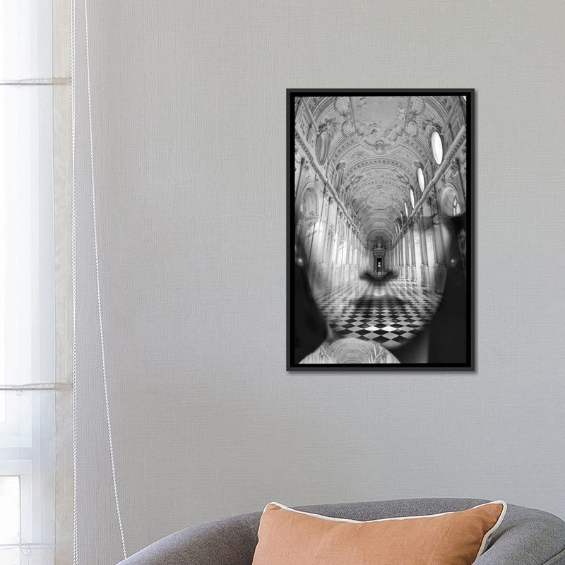 « alcazar », impression sur toile, H 26 po x l 18 po x P 1,5 po, Toile avec cadre noir, Pas de tapis