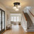 3-Light Semi Flush Mount Ceiling Light, Modern Matte Black Crystal Fixture For Kitchen, Entryway & Bedroom-798157025