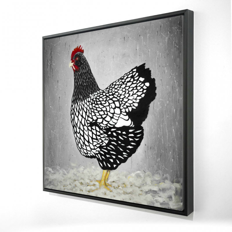 " Black And White Wyandotte Hen "