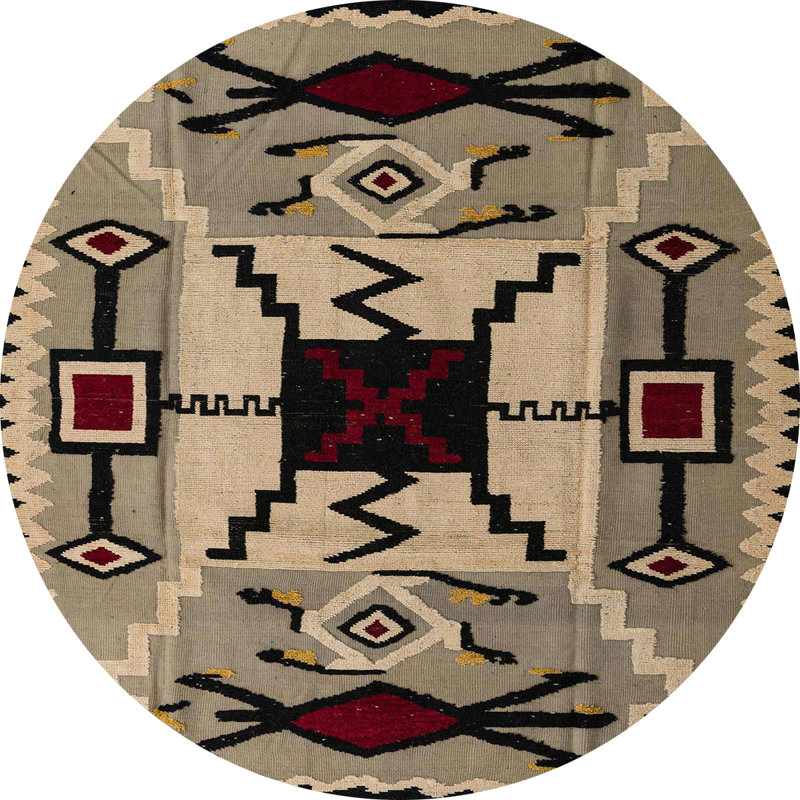 Abstract Indoor Rug, Round 4'