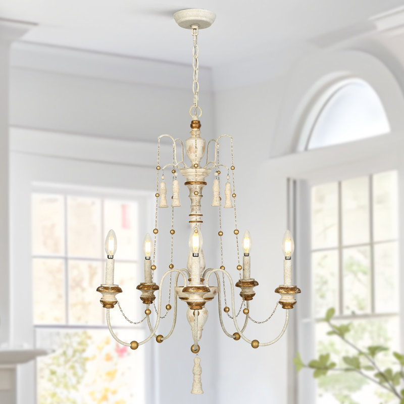 Lustre classique / traditionnel à 5 lumières de style bougie Tim