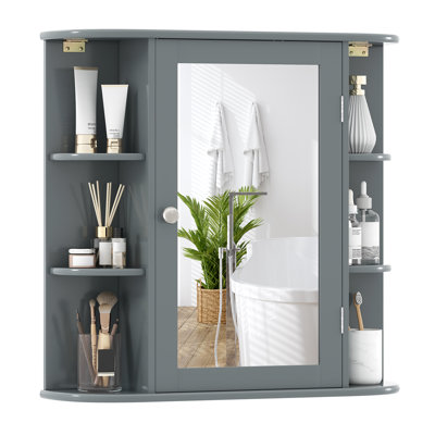 Alinblot 26'' W 25'' H Wall Mounted Required Framed Medicine Cabinet Mirror Adjustable