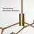 Modern 6-Light Smoky Polygon Chandelier