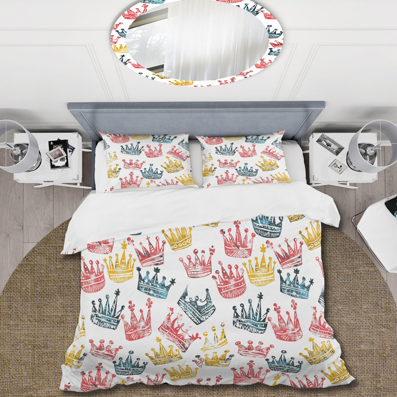 Ensemble de housse de couette pour enfants rouge, vert et royal, Housse de couette très grand et 2 très grandes t