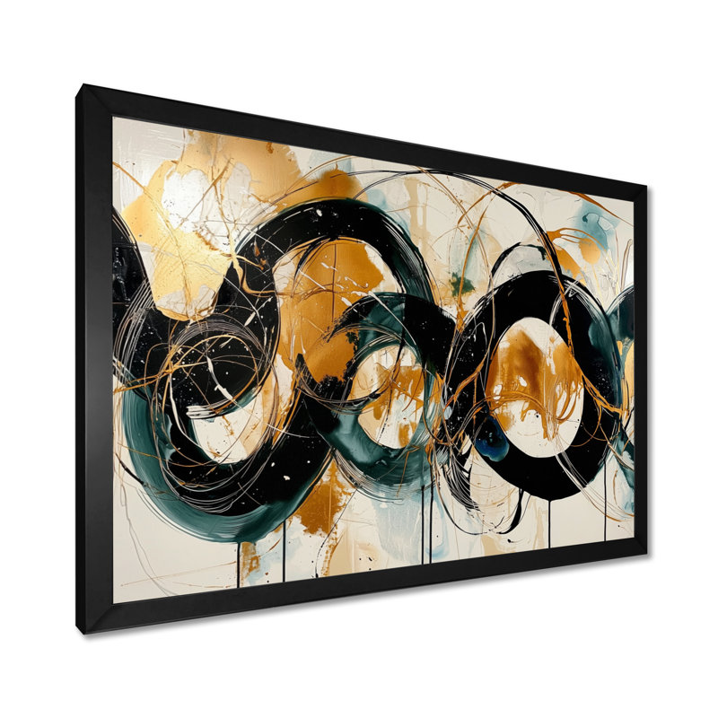 Art mural en toile Odier, H 30 po x l 40 po, Cadre simple, Noir