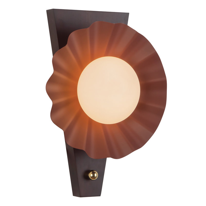Furrow 12-in Red Wall Sconce, Red