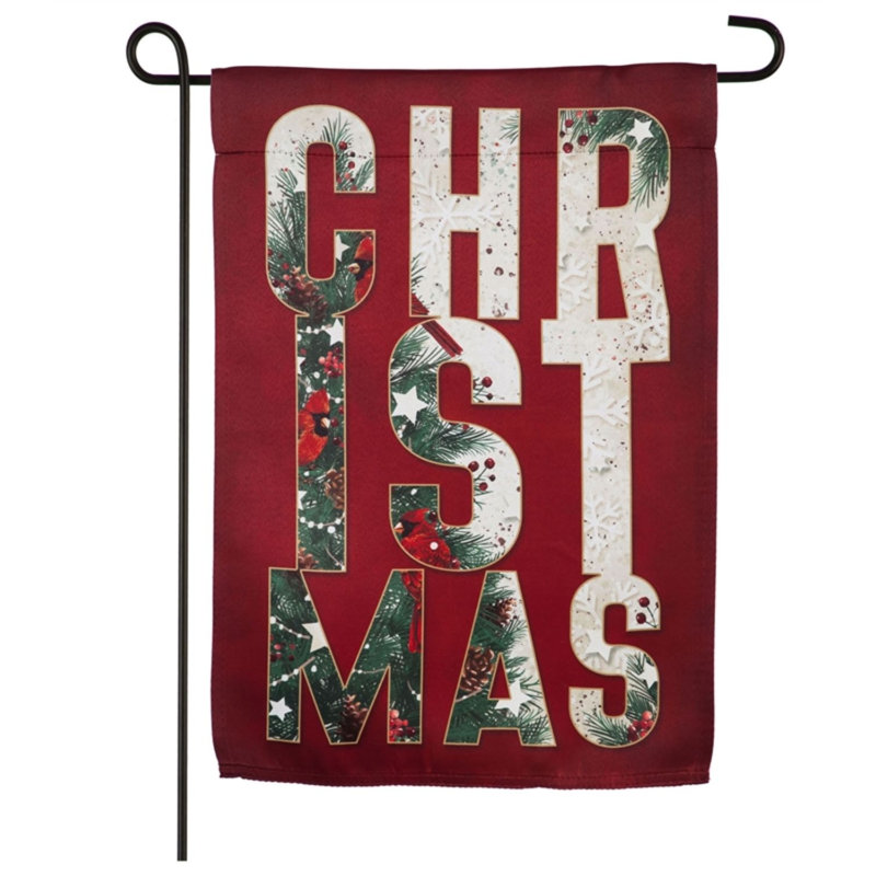 Drapeau de jardin 2 côtés en polyester 10 x 6 po christmas