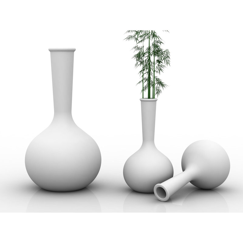 Chemistubes Indoor / Outdoor Resin Floor Vase, 25.5" H x 14.25" W x 14.25" D, White