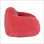 Fauteuil à billes pour adultes - Fauteuil à billes en mousse à mémoire de forme spacieux avec accoudoirs | Ours en peluche | Rose rouge