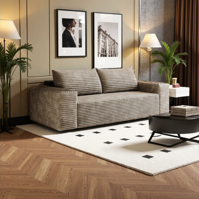 Canapé Luxury Cloud Comfort - 71 po en coton de qualité supérieure avec capacité de 600 lb et support ergonomique, Brun