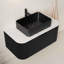 Meuble-lavabo de salle de bain 36 po avec lavabo, meuble de rangement mural à bordures courbes et flottantes avec tiroir, lavabo rectangulaire en céramique noire, sans robinet, pré-assemblé-419360185-419360131-419360133
