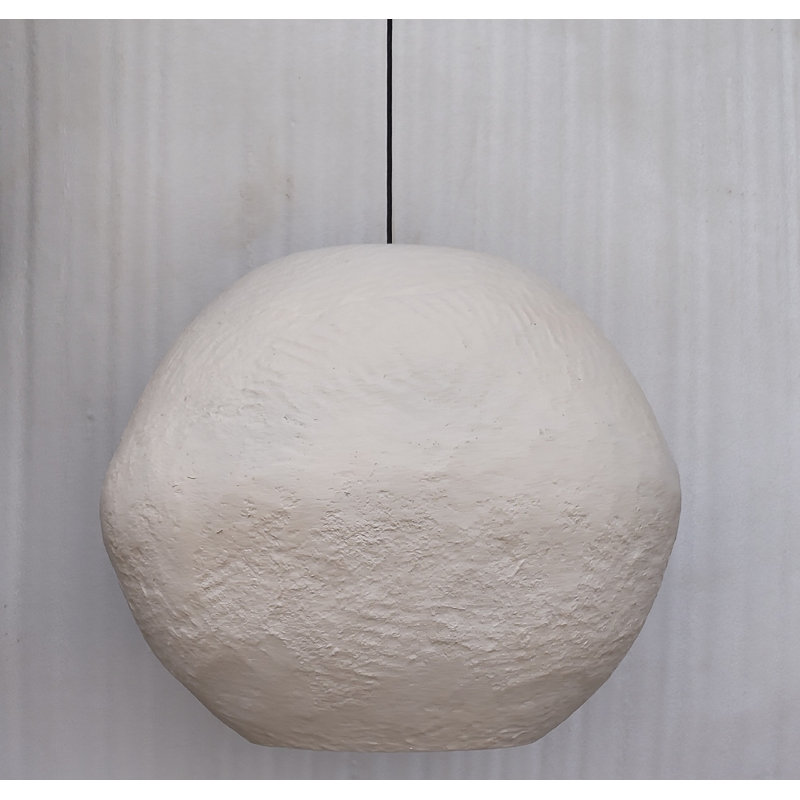Luminaire suspendu en papier mâché blanc cassé