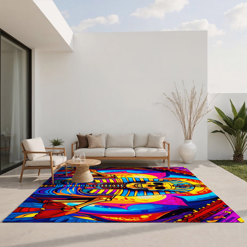 Surreal Glow Indoor And Outdoor Area Rug, Rectangle 5' x 7'