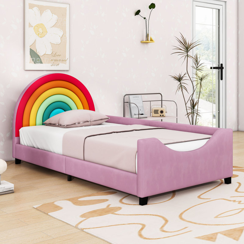 Lit de jour simple en velours Rainbow