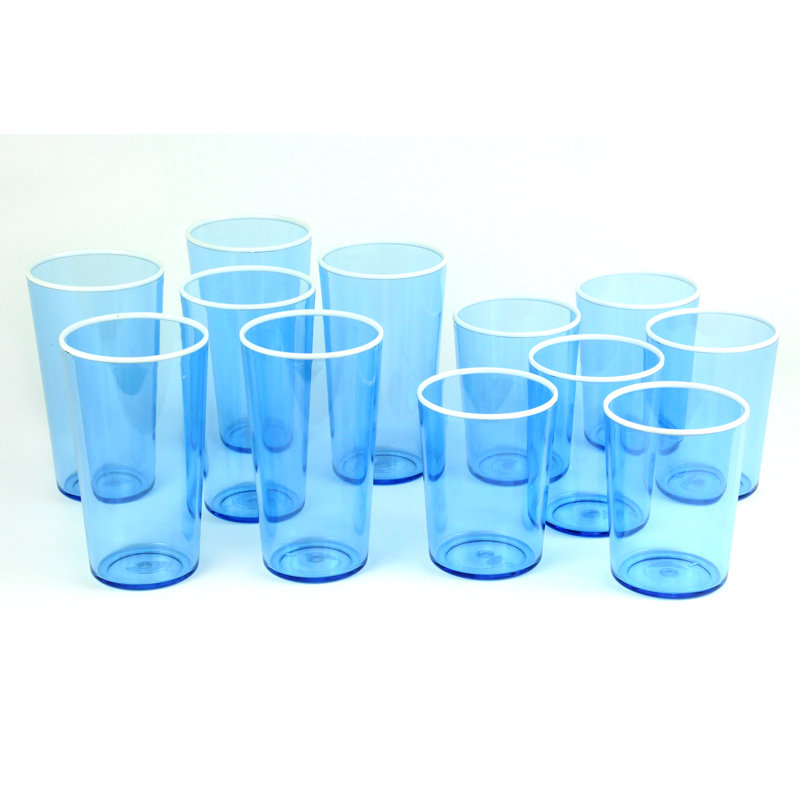Contrast Blue Drinkware 12pcs Set, 6 Jumbo Drinkwares (640ml/pc), 6 DOF Drinkwares (495ml/pc)