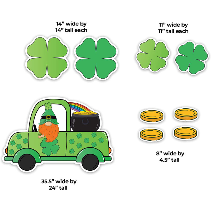 Ensemble de piquets de jardin 12 pièces St. Patrick's Day