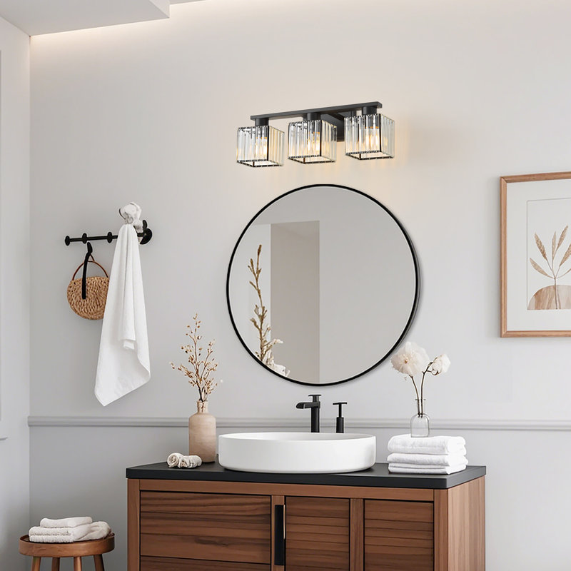 Éclairage pour meuble-lavabo à à intensité variable avec abat-jour en cristal Fiorela, Noir, noir, noir, noir, 3