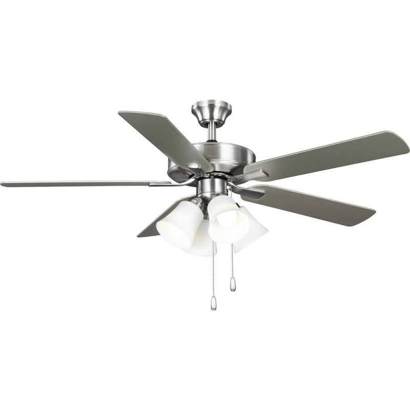 52'' Ceiling Fan with Light Kit, Brushed Nickel