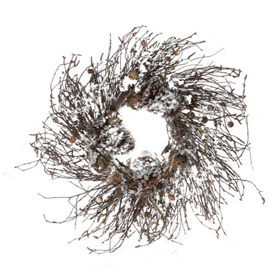Couronne de brindilles de Noël glacée 20 po